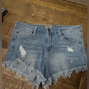 Jean fringe shorts 11/30